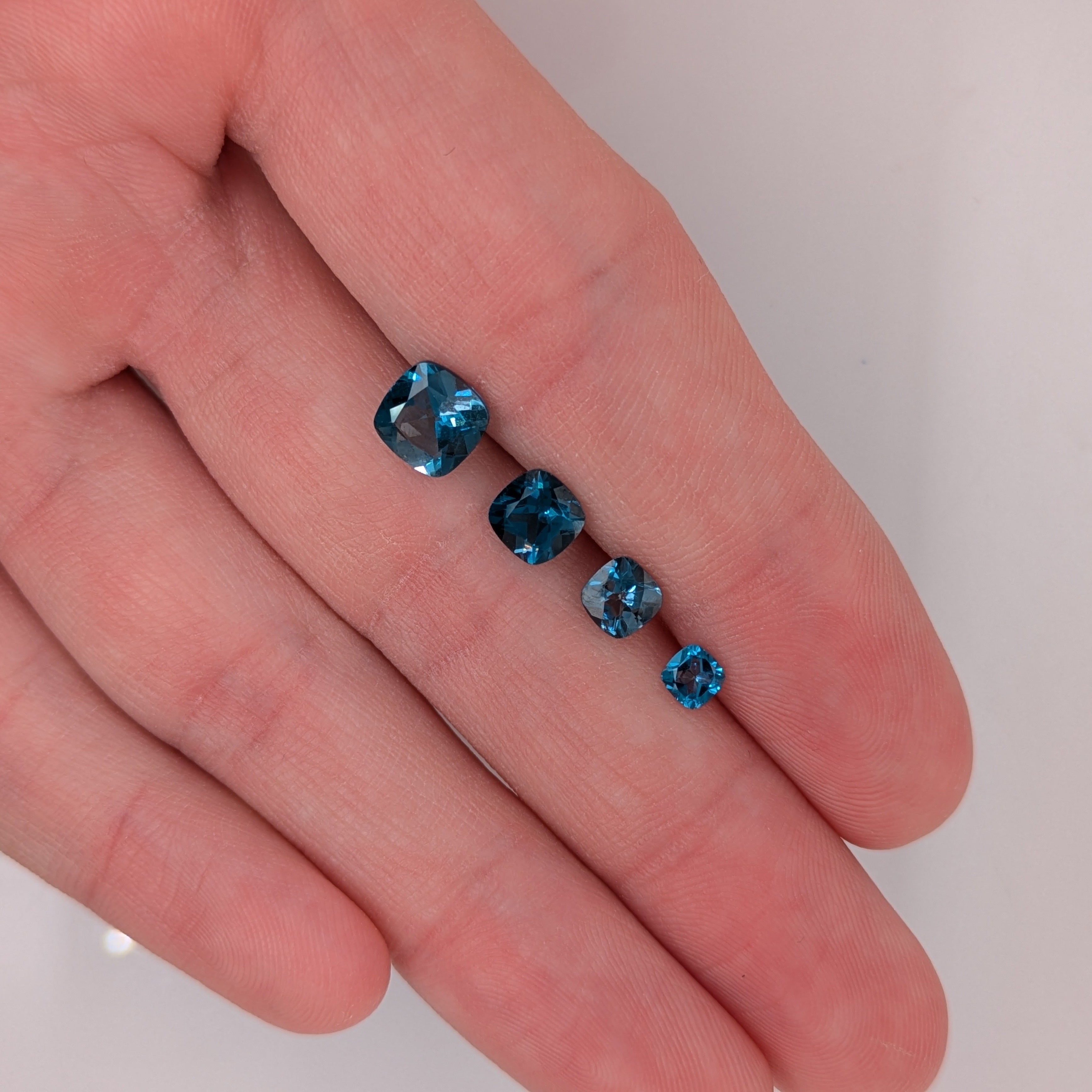 Square Cushion Cut London Blue Topaz Loose Gemstone