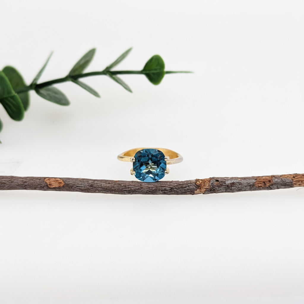 Square Cushion Cut London Blue Topaz Loose Gemstone