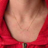 Dainty Pave Diamond Bar Necklace