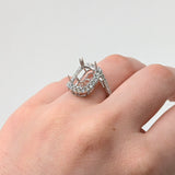 Sukriti 14K Solid Gold Ring Setting with Diamonds | CU 11x8mm
