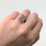 Sukriti 14K Solid Gold Ring Setting with Diamonds | CU 11x8mm