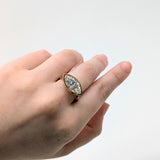 Alison 14K Yellow Gold Lab Diamond and Natural Diamonds Ring | Marquise Shape 16x7.5mm