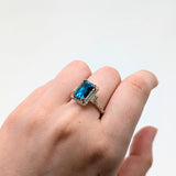 Art Deco Emerald Cut Ring Setting in Solid 14K Gold with Earth-Mined Diamonds – 9x7mm