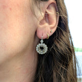 Floral Dangle Earring Setting w a Natural Diamond Halo