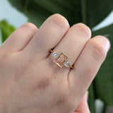 Beautiful Double Baguette Ring Semi Mount w Diamond Accents