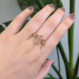 Alinda 14K Gold Ring Mount for Women | Trillion 12mm