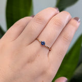 Eva 14K Rose Gold Ceylon Sapphire and Natural Diamonds Ring | RD 4mm