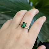 Emerald Cut Diamond Ring Setting in 14K Gold with Natural Earth-Mined Accent Diamonds – 8×6 mm, Customizable