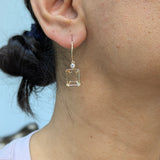 Jinny 14K Solid Gold Earring Setting with Diamonds | EM 12x10mm