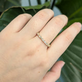 Baguette & Round Diamond Wedding Band 14k Solid Gold | Stackable | Nesting Band | Promise Band | April Birthstone | Art Deco Band | Custom