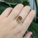 Liana 14K Yellow Gold Bi-Color Tourmaline and Diamond Ring | EM 11x9mm