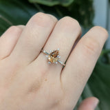 Danny 14K White Gold Imperial Topaz and Natural Diamonds Ring | Pear 8.4x6mm