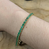 Stella 14K Solid Gold Zambian Emerald Tennis Bracelet | Round 3.4mm | Customizable