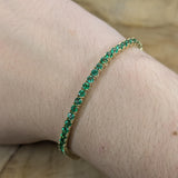Daniella 14K Solid Gold Zambian Emerald Tennis Bracelet | RD 2.5mm | Customizable