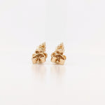 Emerald Stud Earrings w Earth Mined Diamonds in Solid 14K Gold | Oval 7x5mm