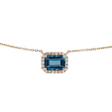 1.3ct Pretty London Topaz and Diamond Halo Necklace