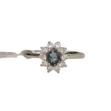 Natural Alexandrite Ring in Solid 14K White Gold with Natural Diamonds | Oval 5x4mm | June Birthstone