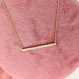 Dainty Pave Diamond Bar Necklace
