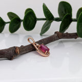 Pretty Red Ruby Pendant w Diamond Accents