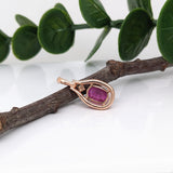 Pretty Red Ruby Pendant w Diamond Accents