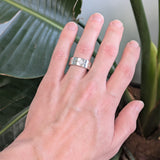 14K white gold men's lab grown diamond wedding band
