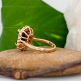 3.1ct Amethyst Ring w Earth Mined Diamonds in Solid 14K Yellow Gold EM 11x8mm