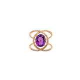 victorious violet amethyst 14k yellow gold split shank diamond ring