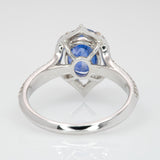 2.8ct Ceylon Sapphire Ring w Earth Mined Diamonds in Solid 14k Gold Oval 9x7mm
