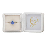 2.8ct Ceylon Sapphire Ring w Earth Mined Diamonds in Solid 14k Gold Oval 9x7mm