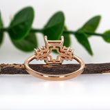 Beautiful Double Baguette Ring Semi Mount w Diamond Accents