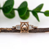 Beautiful Double Baguette Ring Semi Mount w Diamond Accents