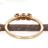 Stunning Rhodolite Garnet Band in 14k Solid Gold | Round 3mm | January Birthstone | Minimalist | Elegant | Simple Design