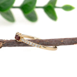 Stunning Rhodolite Garnet Band in 14k Solid Gold | Round 3mm | January Birthstone | Minimalist | Elegant | Simple Design