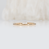 Open Band Ring with Bezel Diamond Accents in Solid 14K Yellow Gold | Stackable Band Ring