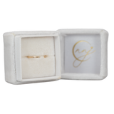 Open Band Ring with Bezel Diamond Accents in Solid 14K Yellow Gold | Stackable Band Ring