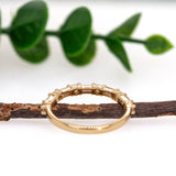 Baguette & Round Diamond Wedding Band 14k Solid Gold | Stackable | Nesting Band | Promise Band | April Birthstone | Art Deco Band | Custom