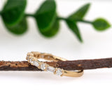 Baguette & Round Diamond Wedding Band 14k Solid Gold | Stackable | Nesting Band | Promise Band | April Birthstone | Art Deco Band | Custom