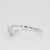 V Shape Shadow Band w Natural Diamonds in Solid 14K White Gold | Marquise Diamond | Unique Wedding Band | Crown | Tiara Ring | Stackable | Sizable