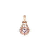 Cute Pink Morganite Pendant w Earth Mined Diamonds in Solid 14K Rose Gold | June Birthstone