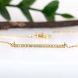 Dainty Pave Diamond Bar Necklace