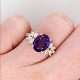 Stunning Oval Ring Semi Mount in Solid Gold w Diamond Accents