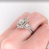 Ring Semi Mount w Double Halo of Diamonds