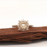 Cushion Ring Semi Mount w  Double Diamond Halo