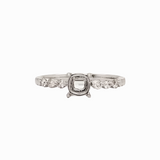 Dainty Ring Semi Mount w Natural Diamond Accents