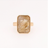 Matte Gold Ring Mount in Solid 18k Gold with Bezel Set Basket