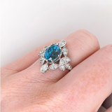 Art Deco Style Ring Semi Mount w Natural Diamonds
