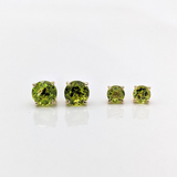 Four Prong Round Peridot Studs | Solitaire Studs