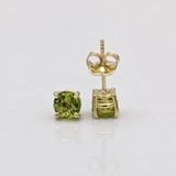 Four Prong Round Peridot Studs | Solitaire Studs