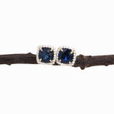 Ceylon Sapphire Stud Earrings w Earth Mined Diamonds in Solid 14K Gold | Cushion 6mm