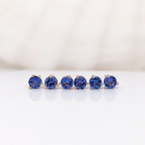 Tanzanite Round Martini Stud Earrings | Solitaire Studs